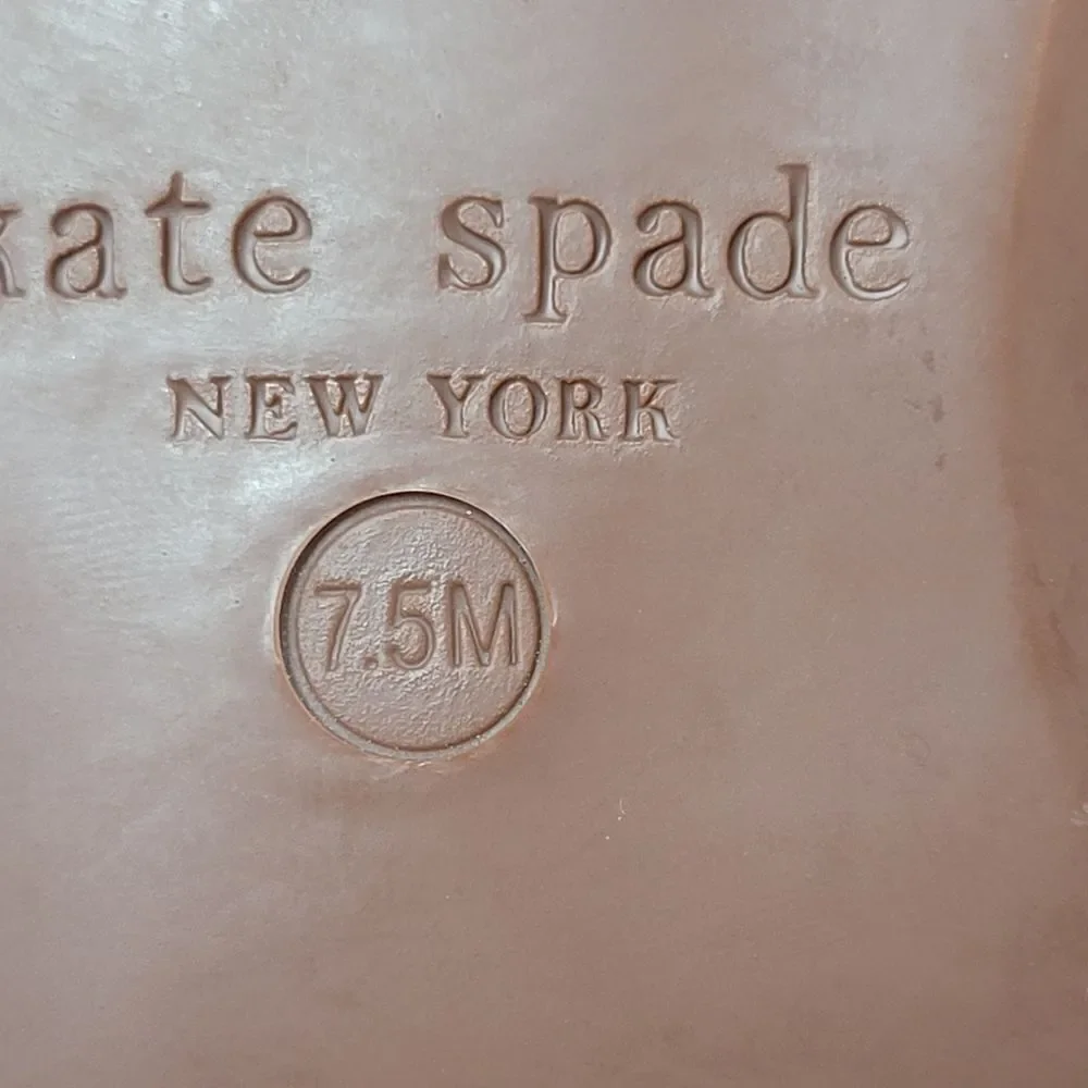 Kate Spade Cece Slide Gold Leather Thong Sandals Shoes Size 7.5